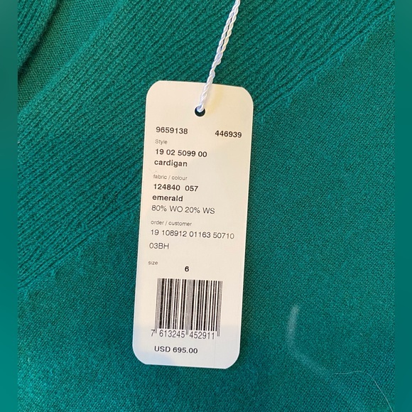 NWT Akris Punto Emerald Green Cardigan - Picture 3 of 4